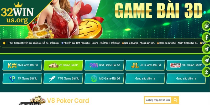 Game bài đổi thưởng 32win us là hình thức cá cược trực tuyến